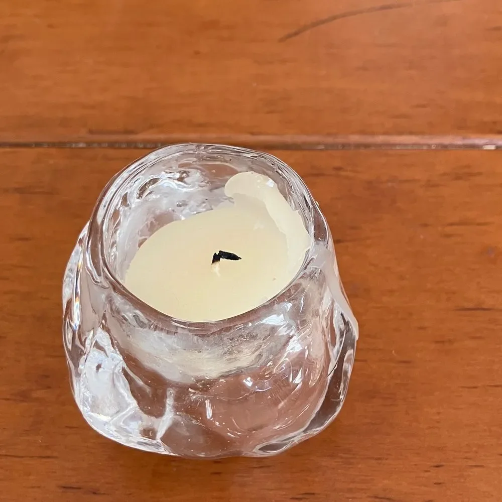Kosta Boda Clear Glass Snowball Votive Candle Holder